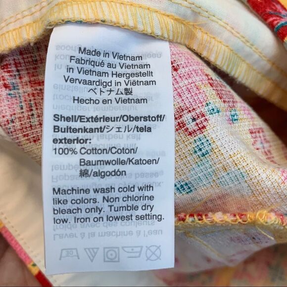 J.CREW yellow floral flower tropical cargo shorts pockets Sz 0 NWOT - Picture 6 of 11